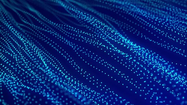 Digital Plexus background.Data technology and scientific illustration. Moving dots and lines network connection structures. 3d rendering. 4K