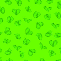 Green leaves pattern background with hand drawn style. seamless pattern green leaf. seamless background