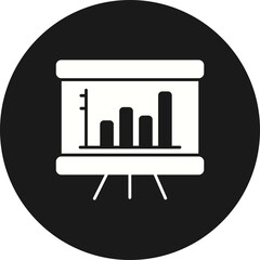 Barchart Glyph Inverted Icon Design