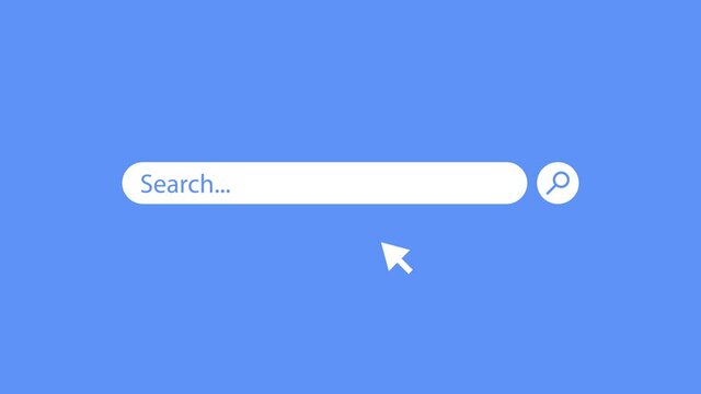 Set Search bar element design, set of search boxes ui template isolated on blue background. Motion graphics.