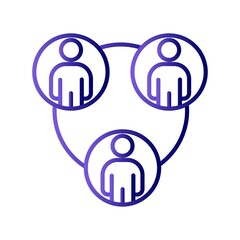 Teamwork Line Gradient Icon Design