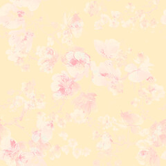 Seamless beautiful print of watercolor flowers. Beautiful print for decoration of textiles and design. Light pastel background!