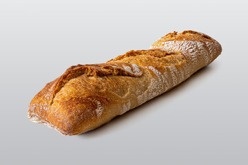 Traditional French baguette with a crisp golden crust
