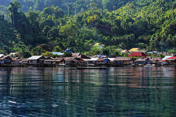 A picture of indonesian fishermen's village