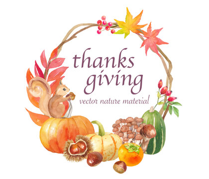 サンクスギビングデー ハロウィンの装飾水彩イラスト 円形フレームデザイン カボチャや栗 柿の収穫 レイアウト変更可能なベクターデータ Stock Vector Adobe Stock サンクスギビングデー ハロウィンの装飾水彩イラスト 円形フレームデザイン カボチャや栗 柿の収穫 レイアウト変更可能なベクターデータ Stock Vector Adobe Stock