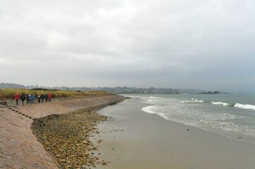 senior hikers on the path in Brittany France