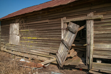 abandoned rural wood shack