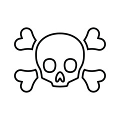 Danger, warning line icon. Outline vector.