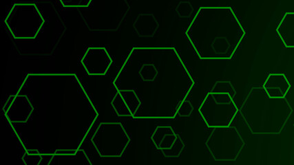Obraz na płótnie Canvas Abstract green geometric structure background. Hexagons texture