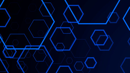Obraz na płótnie Canvas Beautiful blue geometric structure background. Hexagons texture