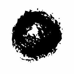 Circle Vector Abstract Round Grunge Brush Hand Drawn Texture in Black Color Sketch Simple Pattern isolated on White Background Grange Doodle Shape