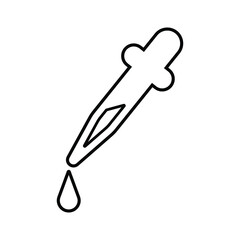 Dropper, medical outline icon. Line art vector.