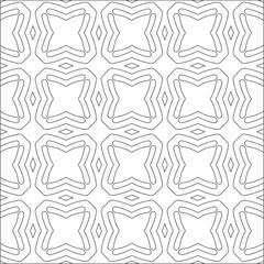 Vector pattern with symmetrical elements . Repeating geometric tiles from striped elements. black patterns.