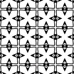 
Seamless vector pattern in geometric ornamental style. Black  ornament.