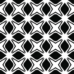 Fototapeta premium Seamless vector pattern in geometric ornamental style. Black ornament.
