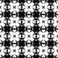 Seamless vector pattern in geometric ornamental style. Black and white pattern.
