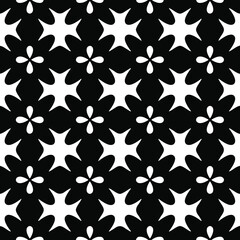 Seamless vector pattern in geometric ornamental style. Black and white pattern.
