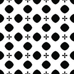 Seamless vector pattern in geometric ornamental style. Black and white pattern.

