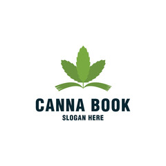 Cannabis book logo template on modern style 