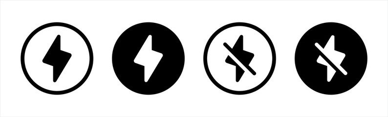 Lightning icon. Disable Lightning icon, Lightning bolt icon vector.