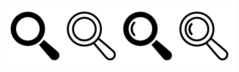 Magnifying glass instrument set icon, magnifying sign, glass,  search, magnifier or loupe sign vector illustration.