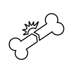 Fracture, broken, bone line icon. Outline vector.