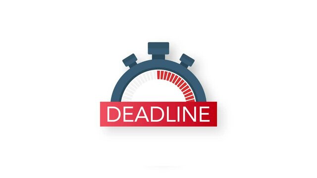 Dates and Deadlines icon. Time icon. Lack of time concept. Motion graphics.