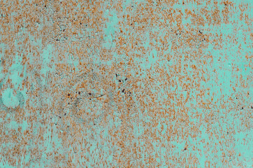 Old peeling paint. Rusty metal. Rust texture. Painted iron.