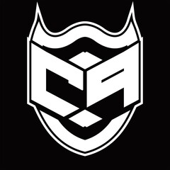 CP Logo monogram design isolated with shield shape design template