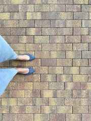 View from the top of the legs and brickwork. There is a place for the text.