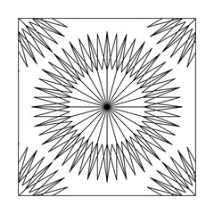 Coloring book for adults and older children. geometric Monochrome abstract round mandala.