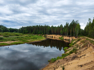 Fototapeta na wymiar Latvia the river Gauja in the forest