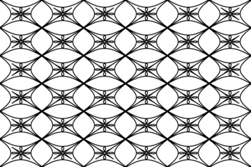 vector Seamless black - white geometric pattern outline isolated on white background