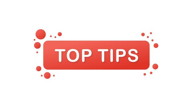 Top tips. Speech bubbles. Web banner. Motion graphics.