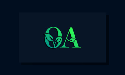 Minimal leaf style Initial OA logo