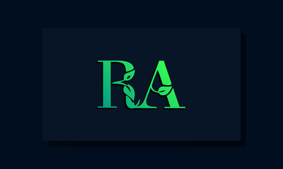 Minimal leaf style Initial RA logo.