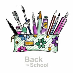 Beautiful Watercolor Back School Illustration_3