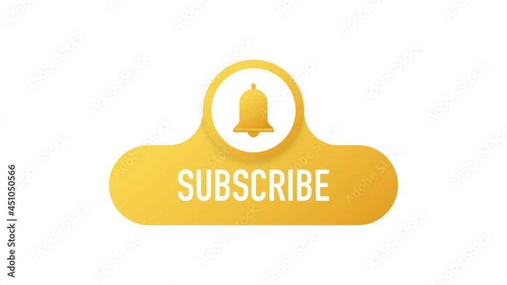 Wall mural Subscribe Button Template with the notification bell on laptop. News subscribe button. Business concept subscribe. Motion graphics.