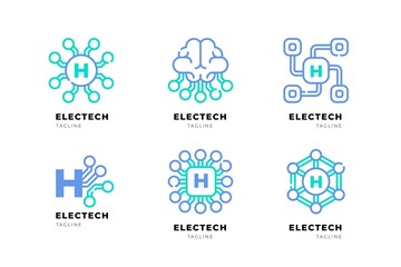 Flat Design Electronics Logos Pack_3