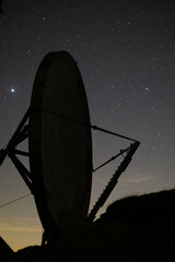 NATO satellite dishes with starry sky