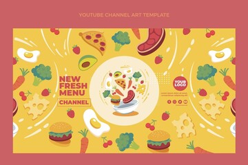 Flat Food Youtube Channel Art