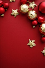 red and gold christmas ornaments