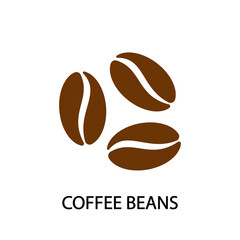 Coffee beans vector icon. With inscription Coffee beans.