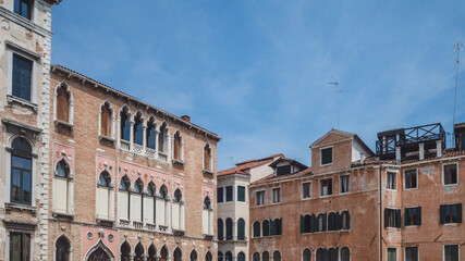 Fototapeta na wymiar Traditional venetian houses in Venice, Italy
