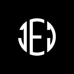 JEJ letter logo design. JEJ modern letter logo with black background. JEJ creative  letter logo. simple and modern letter JEJ logo template, JEJ circle letter logo design with circle shape. JEJ  - obrazy, fototapety, plakaty