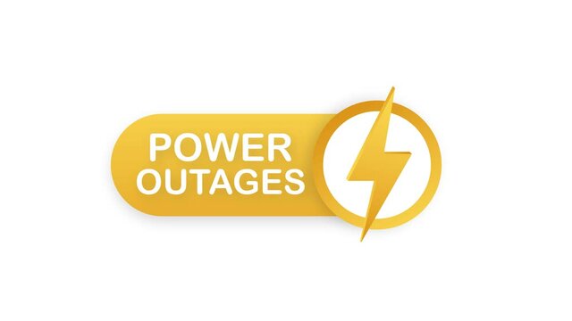 Power outages. Badge, icon, stamp logo. Motion graphics.