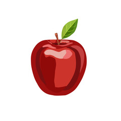 Fresh red apple fruit isolated on white background.