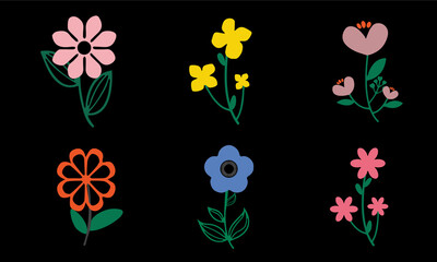 Set Of Flower Vectors