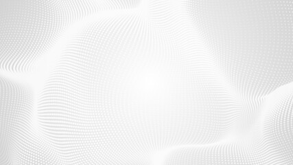 Dot white gray wave light technology texture background. Abstract big data digital concept. 3d rendering.