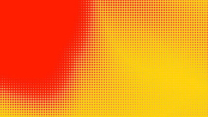 Dots halftone orange yellow color pattern gradient texture with technology digital background. Dots pop art comics with summer background.